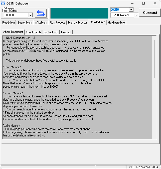 CGSN Debugger: скриншот 1