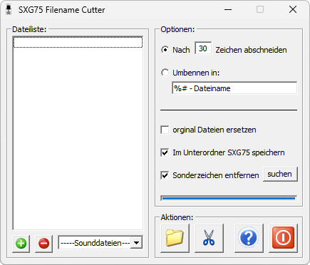 SXG75 Filename Cutter: screenshot 1